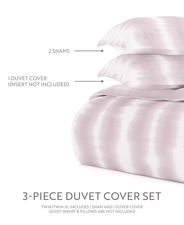 Kaycie Gray Linear Tie Dye 3-Pc. Duvet Cover Set， Twin