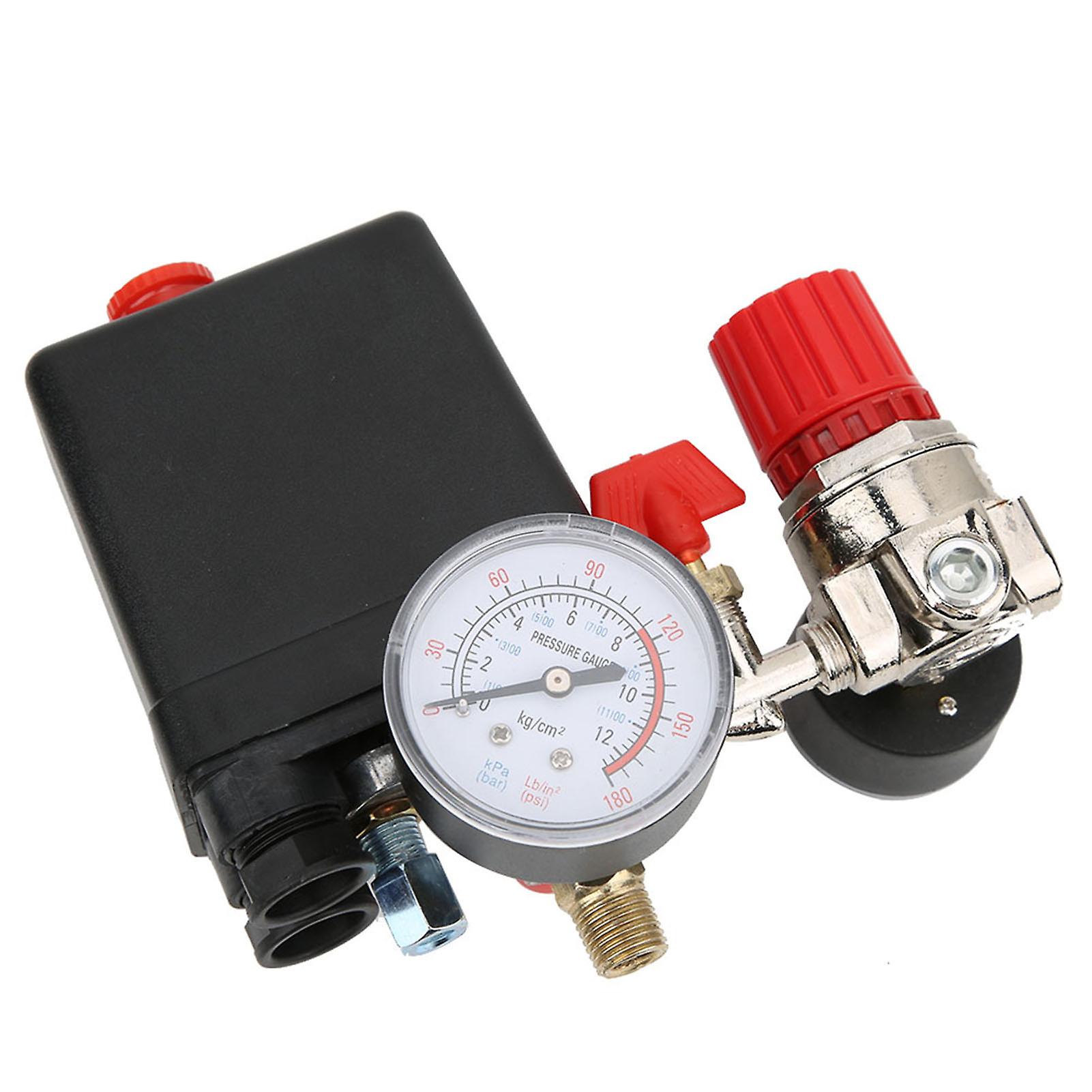 Pressure Valve Switch 4-holes Manifold Relief Regulator Gauges Air Compressor Accessories