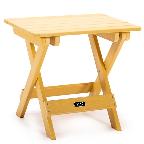 Portable Folding Side Table Square Fade-Resistant Wood Table