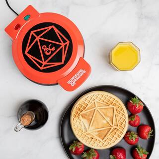 Uncanny Brands Dungeons and Dragons 20-Sided Die Red American Waffle Maker WM1-DAD-DI1