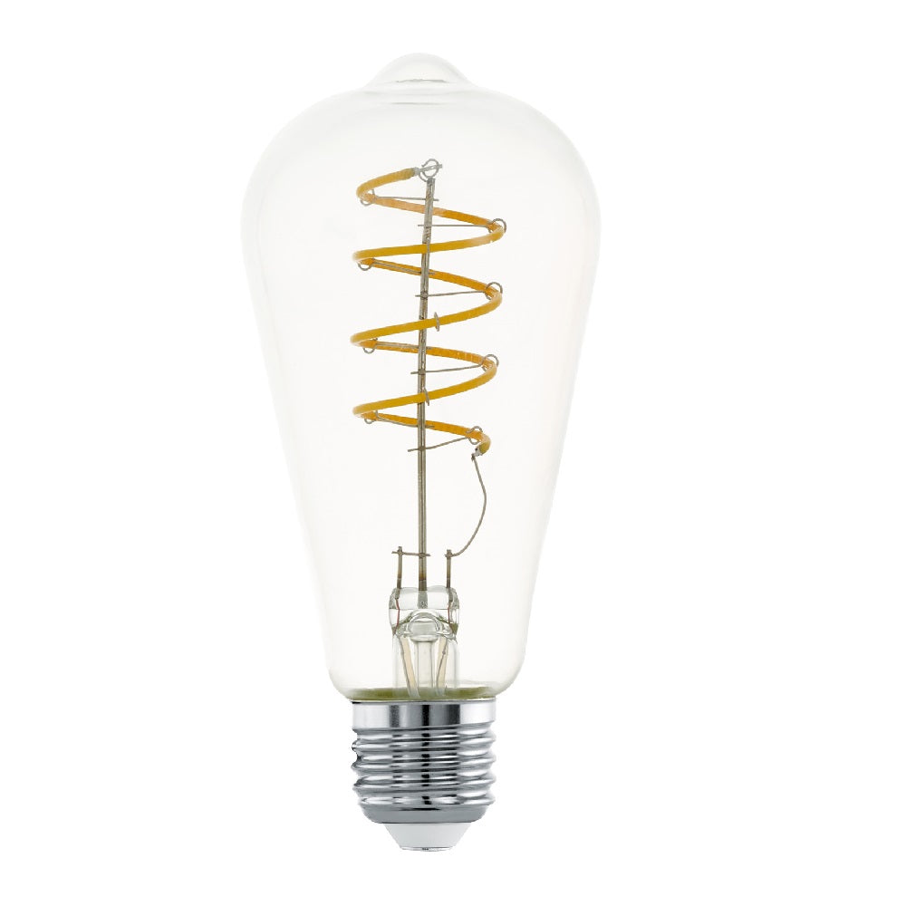 EGLO 12692 LED 4W Squirrel ST64 E27 ES Clear Spiral Filament Lamp 400lm 2700k