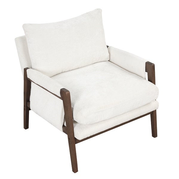 Modern Velvet Accent Chair Leisure Chair with Solid Wood