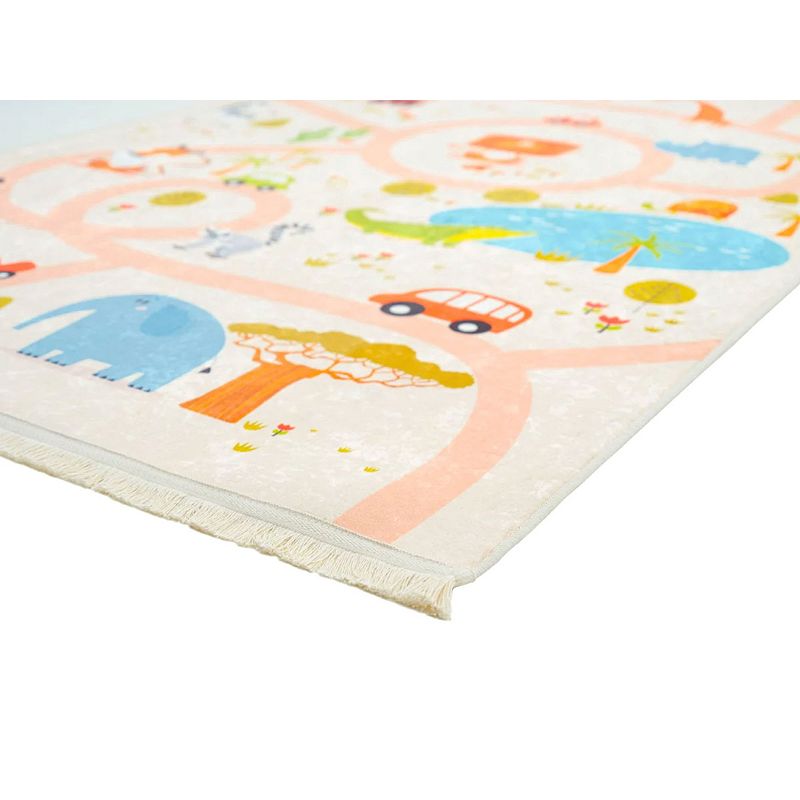 Mother Ruggers Let's Go Machine Washable Colorful Kid's Rug