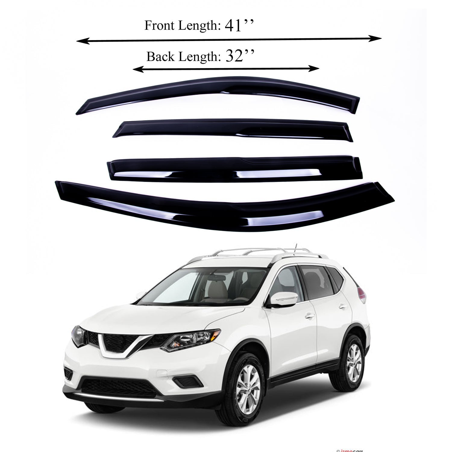 Fits for Nissan Rogue 2014-2020 Side Window Visor Sun Rain Deflector Guard