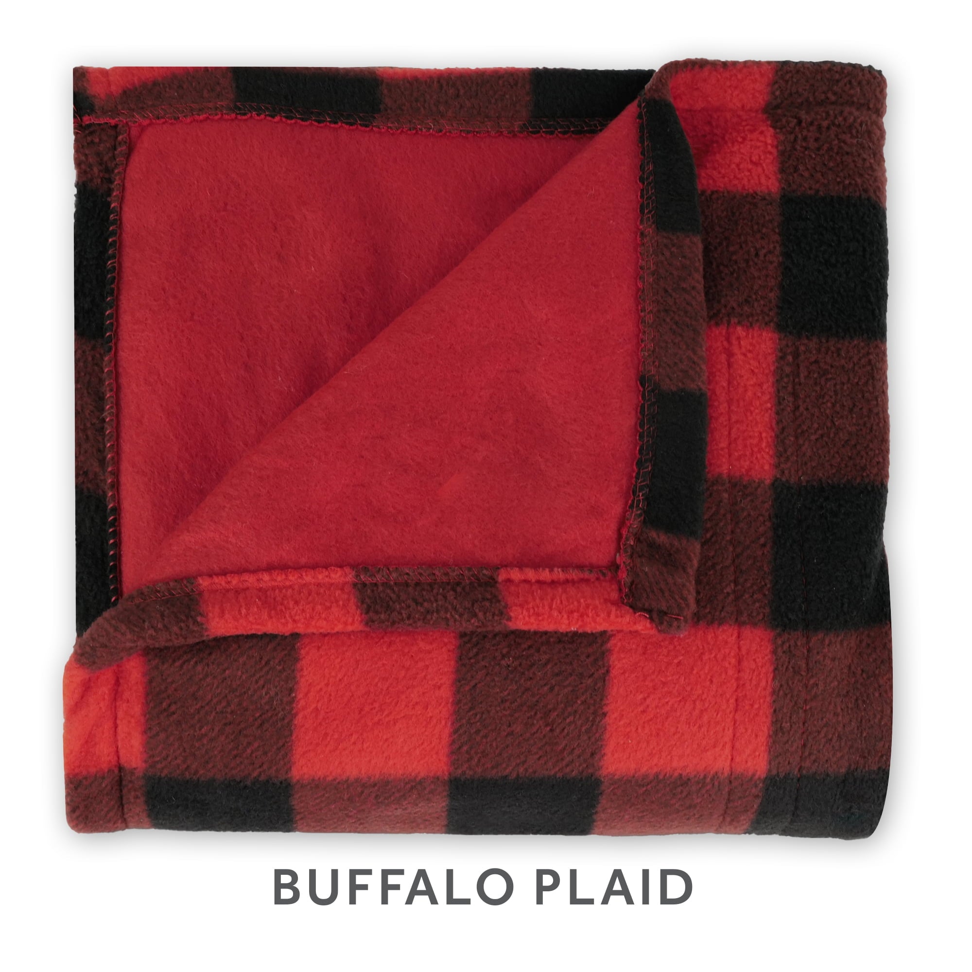 Sunbeam Red Black Buffalo Plaid Fleece Electric Heated Throw， 50