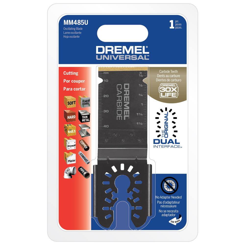 Dremel Universal 1-14 in. Carbide Flush Cutting Oscillating Multi-Tool Blade (1-Piece) MM485U