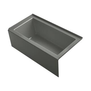 KOHLER Underscore 60 in. x 32 in. Soaking Bathtub with Right-Hand Drain in Thunder Grey K-1957-RA-58