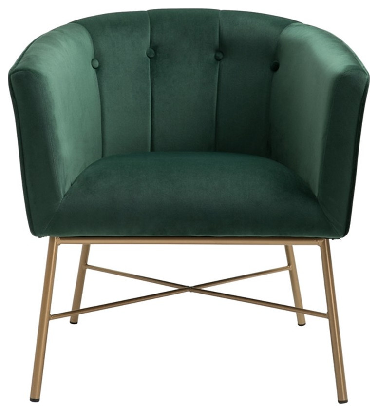 Homycasa 26.6 quotWide Green Velvet Armchair   Contemporary   Armchairs And Accent Chairs   by Homesquare  Houzz