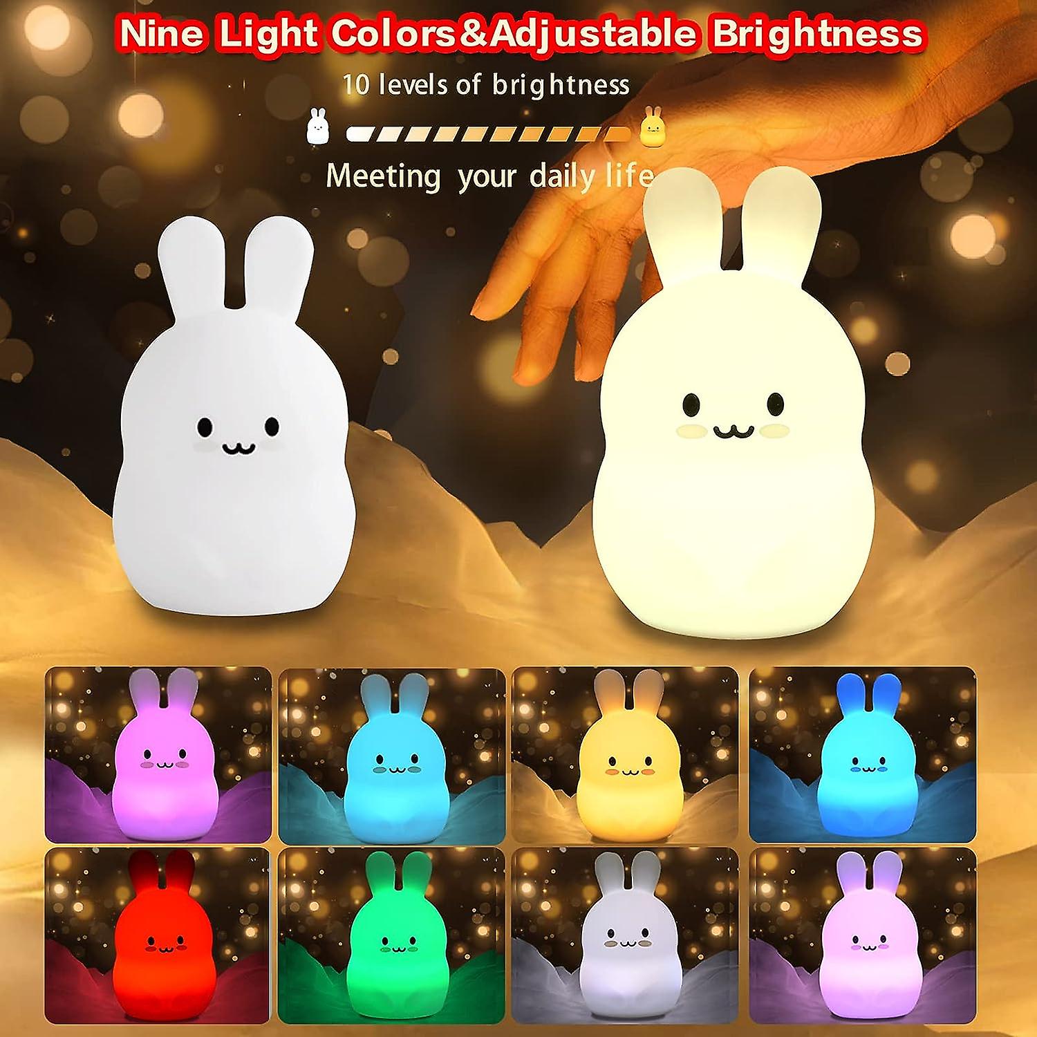 Big Rabbit Night Light Baby Night Light Child Lamp Led Night Light 9colors Baby Night Light Usb Silicone Night Light Adult Gift Child Christmas Gift