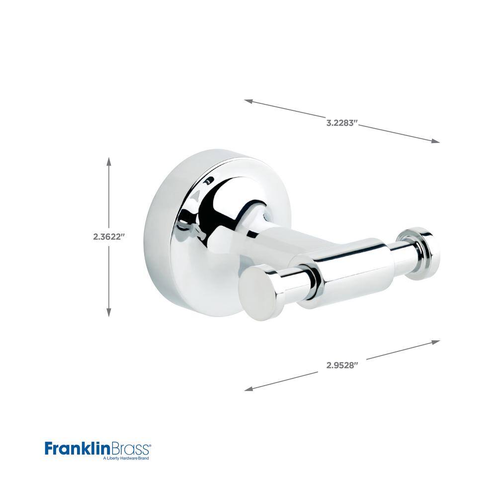 Franklin Brass Voisin Wall Mounted Multi-Purpose Double Towel Hook in Polished Chrome (2-Pack) VOI35-PC-K2