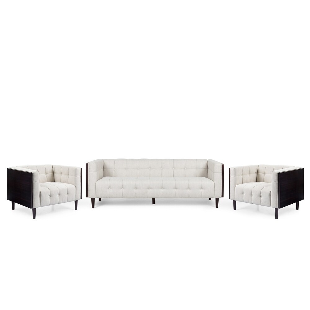 McLarnan Contemporary Tufted 5 Seater Living Room Set by Christopher Knight Home