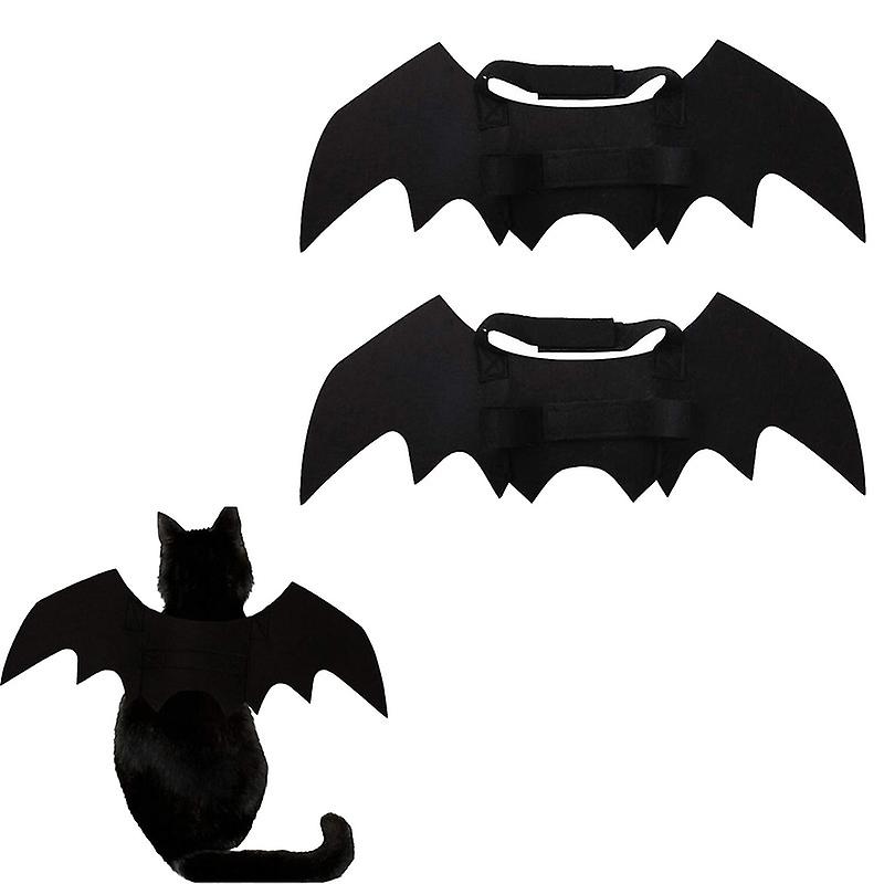 2Pcs Halloween Pet Cat Costume Bat Wings for Small Dogs and Cats Cosplay