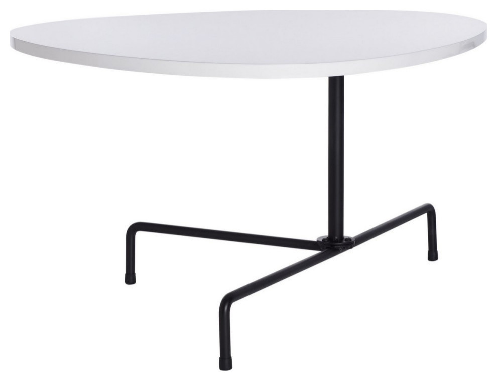 Ryley Tripod Coffee Table  White Lacquer/Black   Industrial   Coffee Tables   by Rustic Home Furniture Deco  Houzz