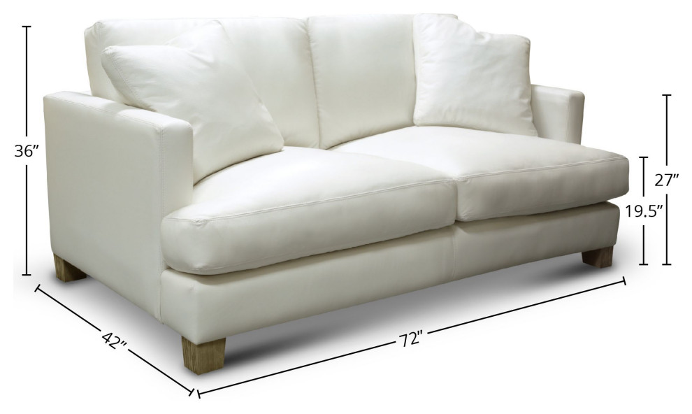 Galaxy 100% Top Grain Leather Modern Loveseat Sofa   Contemporary   Loveseats   by Hello Sofa Home  Houzz