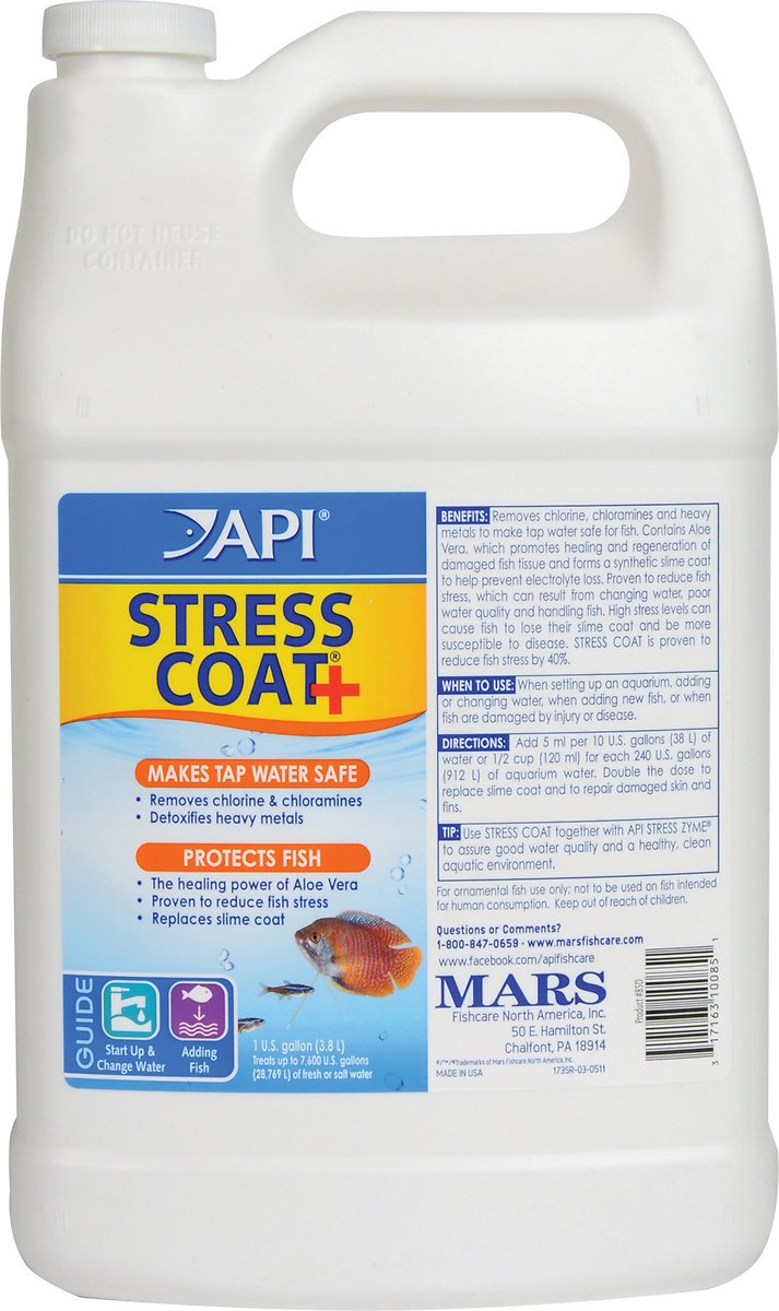 API Stress Coat Aquarium Water Conditioner， 1-Gallon Bottle