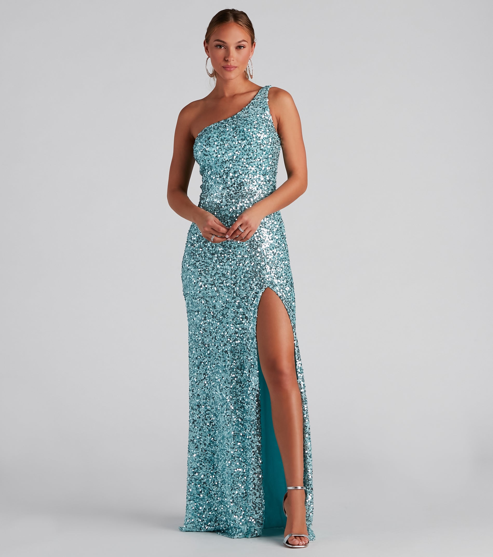 Lyla Formal One Shoulder Sequin Dress