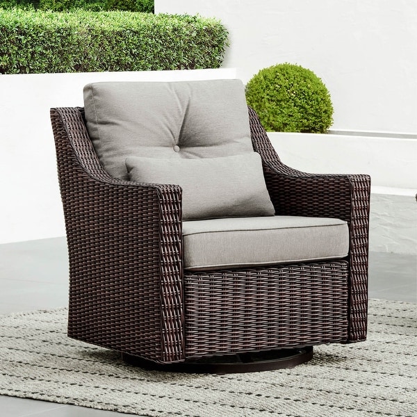 Murphy Outdoor Wicker Patio Furniture Swivel Glider Chair