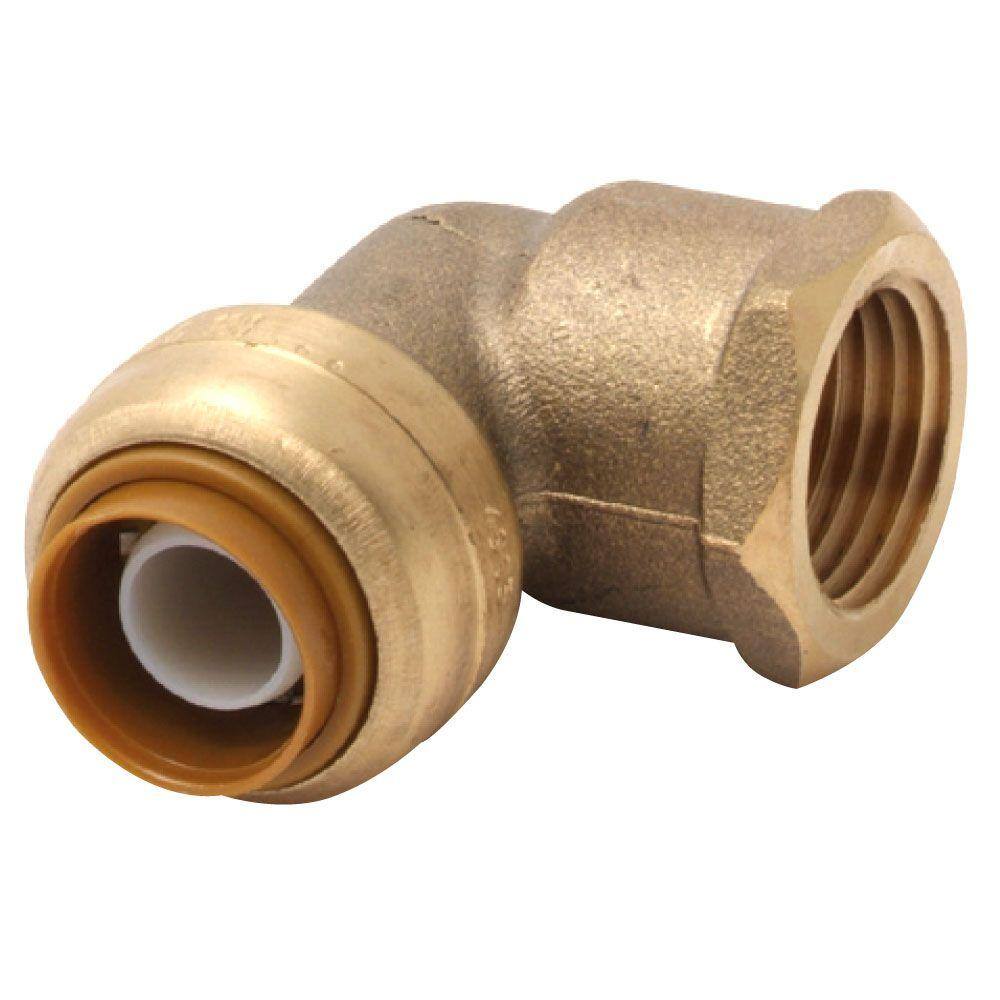 SharkBite 12 in. Push-to-Connect x FIP Brass 90-Degree Elbow Fitting U308LFA