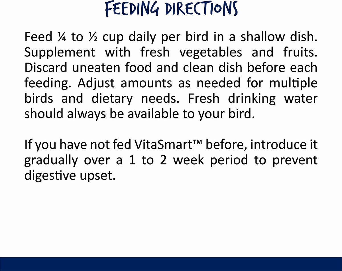Vitakraft Vita Smart Vitamin-Fortified Gourmet Conure Bird Food， 4-lb bag