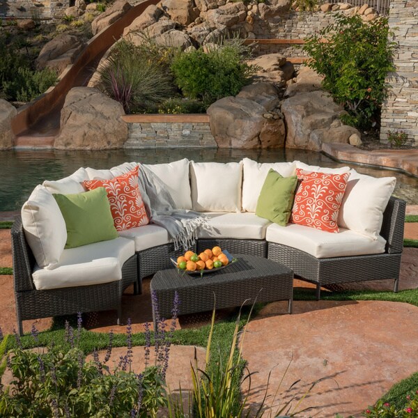 Newton Outdoor 4seater Sectional Sofa Set by Christopher Knight Home