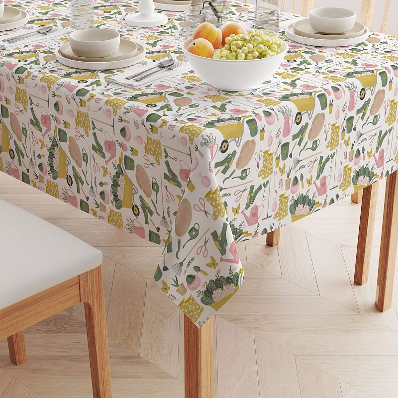 Rectangular Tablecloth， 100% Cotton， 52x104， In the Garden