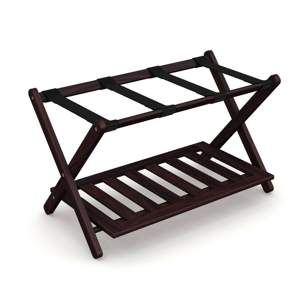 Stony Edge Luggage Rack Suitcase Stand for Guest Room with Shelf