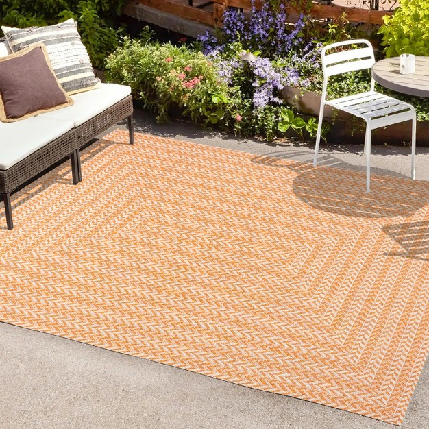 Chevron Modern Concentric Squares Indoor outdoor Area Rug Jonathan Y