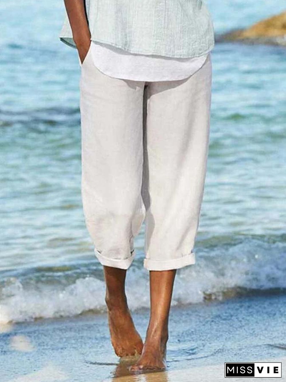 Women's Cotton Linen Comfortable Casual Pants