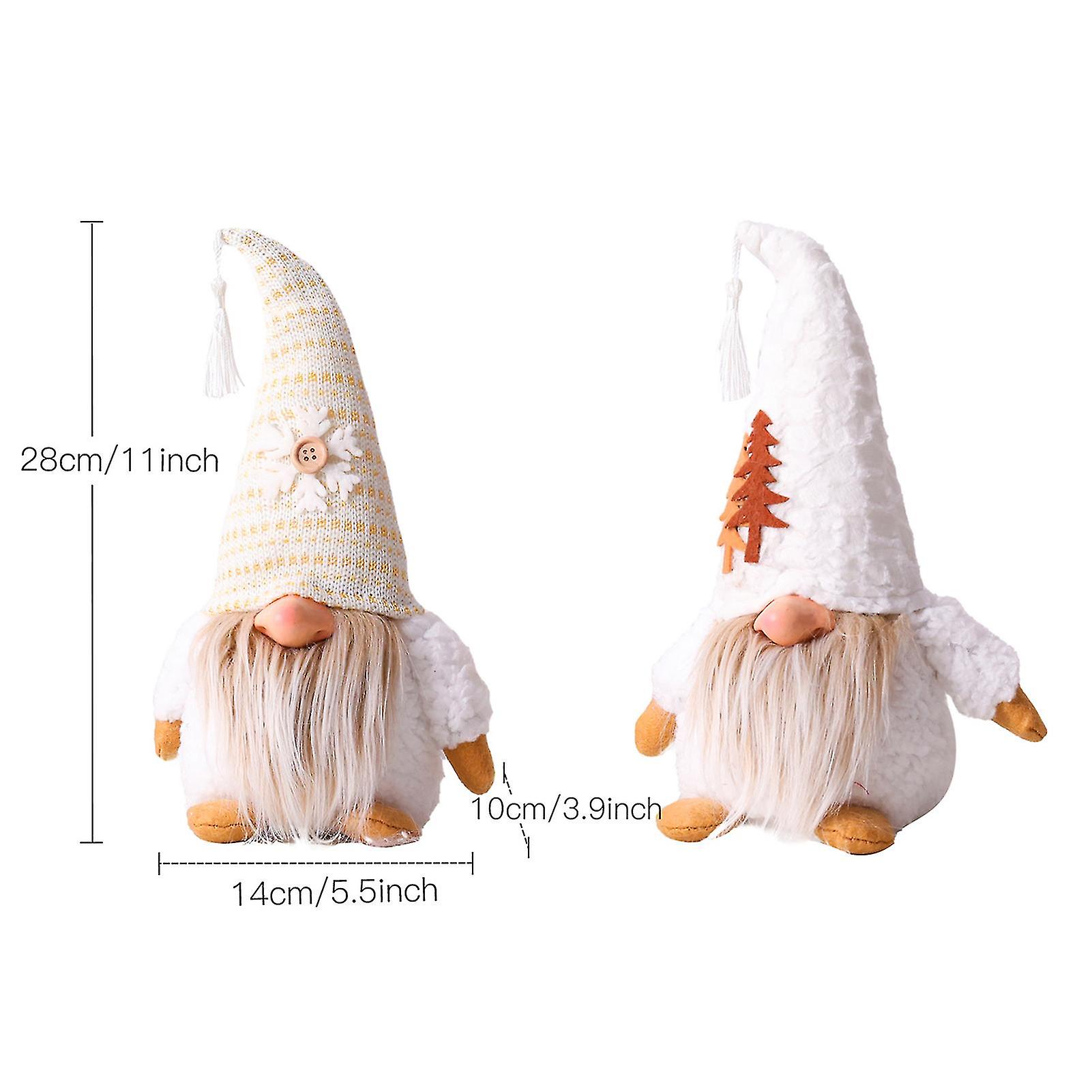 Christmas Plush Doll Big Nose Knitted Hat Snowflake/tree Decor Handmade Scene Faceless Gnome