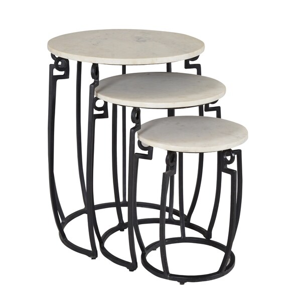 Somette Ponga Black Nesting Tables， Set of 3