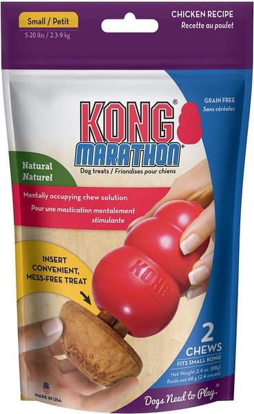 KONG Marathon Chicken Recipe Grain-Free Dog Chew Small Treats