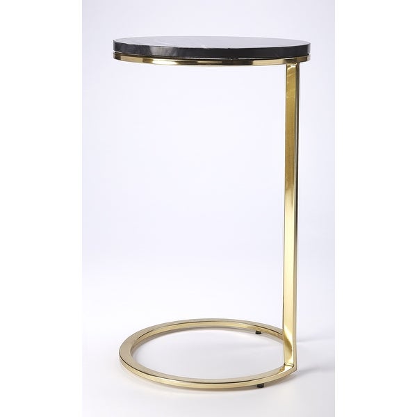 Handmade Butler Martel Marble and Metal Side Table (India)