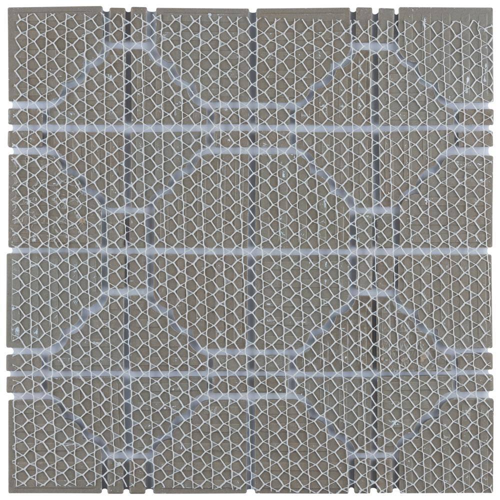 Merola Tile Moonbeam Diva Blue 12 in. x 12 in. Porcelain Mosaic Tile (9.79 sq. ft.  Case) FKOMB21