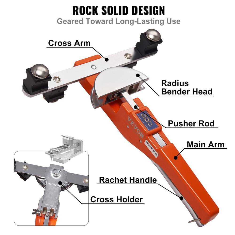 VEVOR Ratcheting Pipe Bender 14 in. to 78 in. Aluminum Alloy Tubing Bender 90 ForwardReverse Bending with 7 Dies Market JLWGJCSGPFXW7G1M2V0