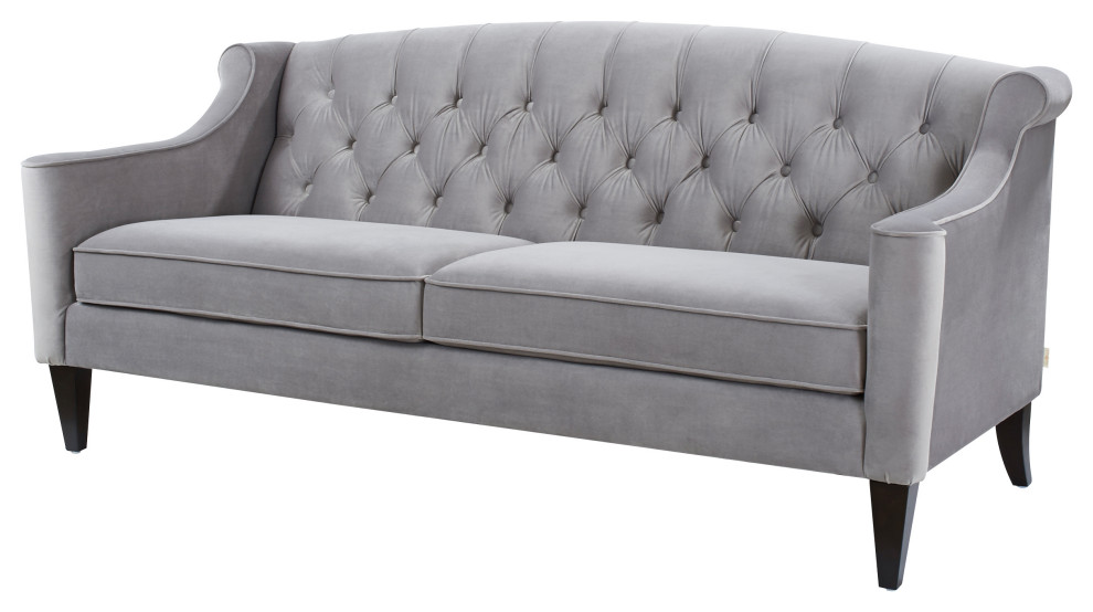 Ken 74 quotUpholstered Button Tufted Sofa   Transitional   Sofas   by Jennifer Taylor Home  Houzz