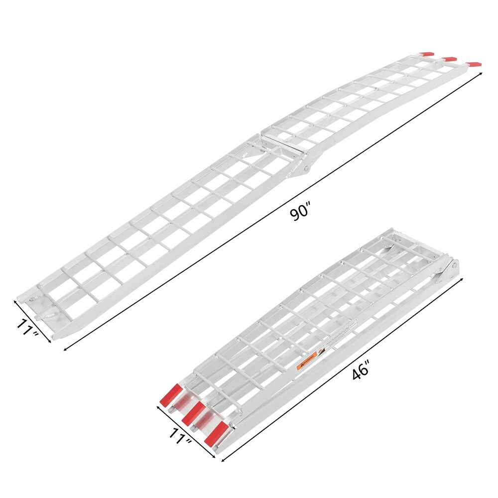 7.5ft Heavy Duty Three section Aluminum Arched ATV UTV Ramp Silver