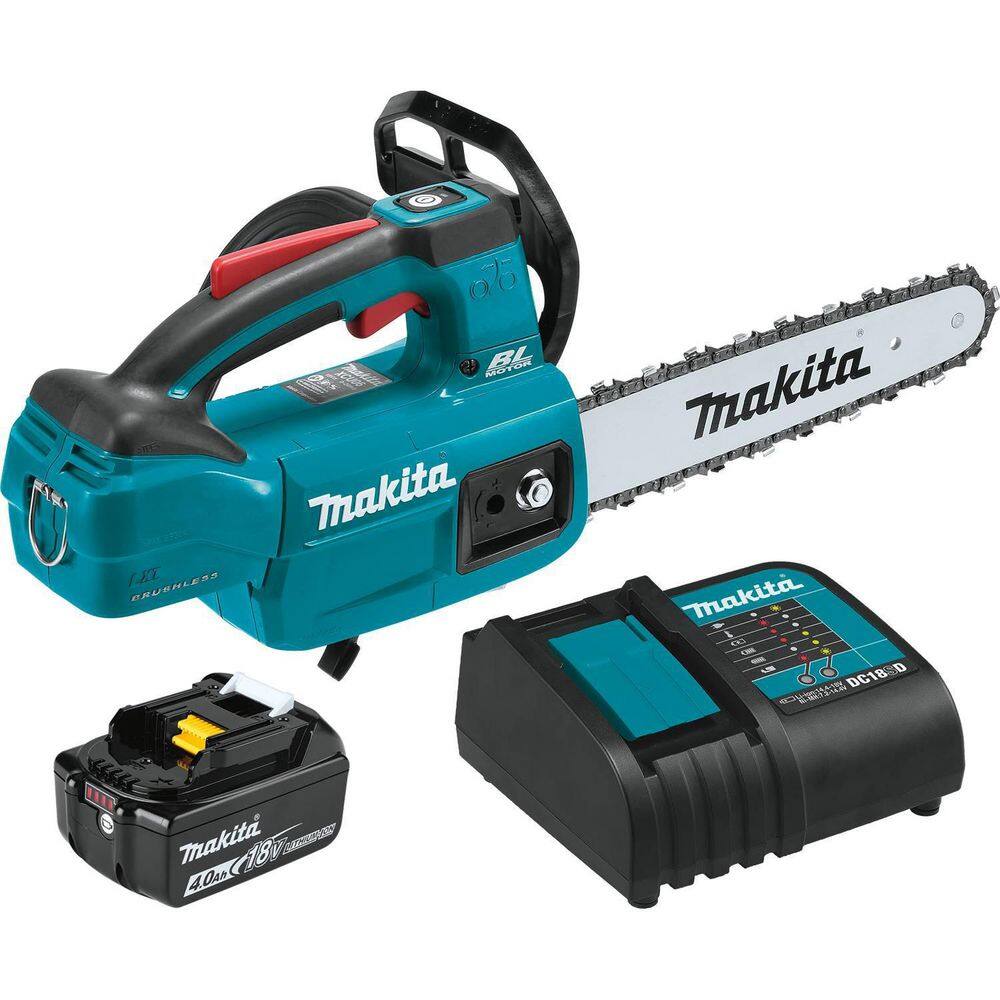 Makita LXT 10 in. 18V Lithium-Ion Brushless Electric Battery Chainsaw Kit (4.0Ah) with bonus 18V LXT Lithium-Ion Battery 4.0Ah XCU06SM1BL1840B