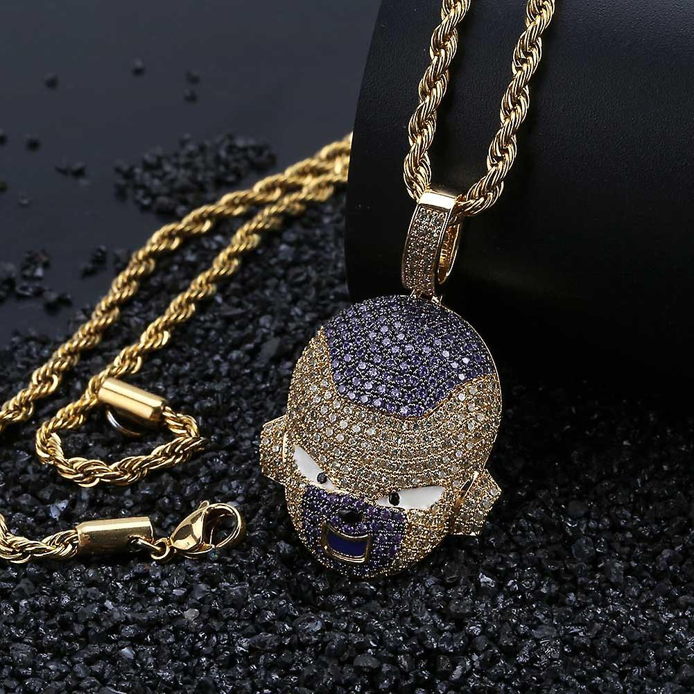 Born Pretty Dragon Ball Son Goku Piccolo Cell Majin Buu Broli Anime Cartoon Full Zircon Pendant Necklace Long Link Chain Party Jewelry Gifts