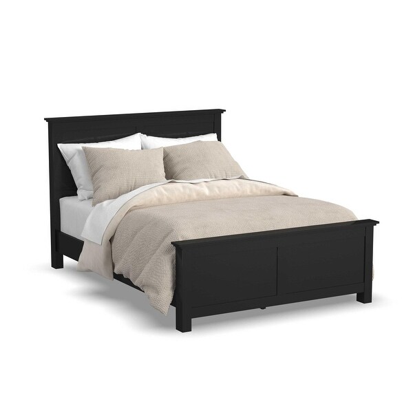 Homestyles 2-Piece Oak Park Black Wood Queen Bed and Nightstand Set - - 36579481