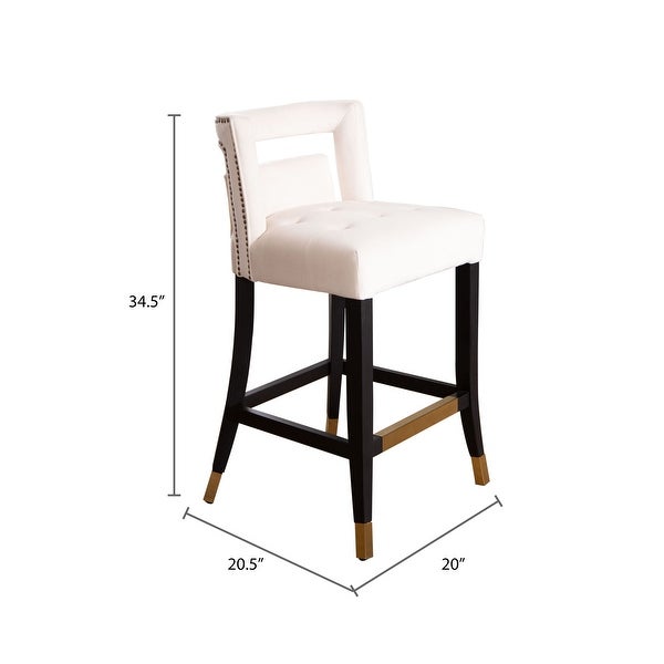 Abbyson Jemma Velvet Counter Stool with Gold Accents