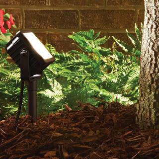 Hampton Bay Plug-In Black Outdoor Integrated LED Landscape Flood Light G09457