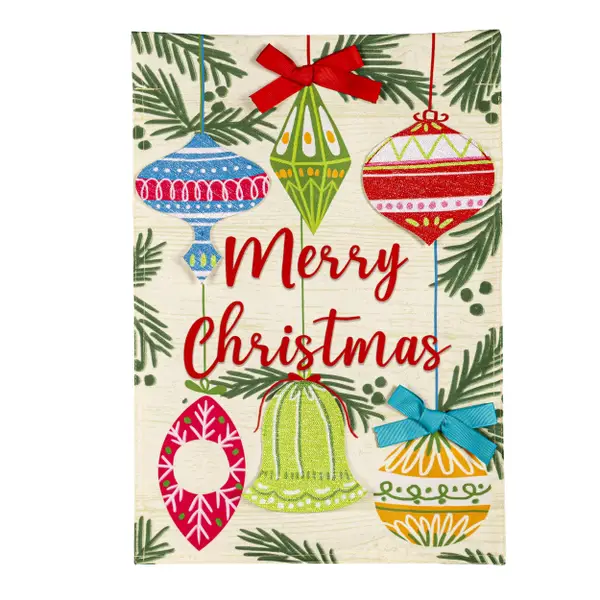 Evergreen Enterprises Merry Xmas Ornaments Garden Flag