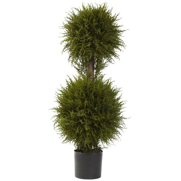 40Inch Cedar Double Ball Topiary w/Lights