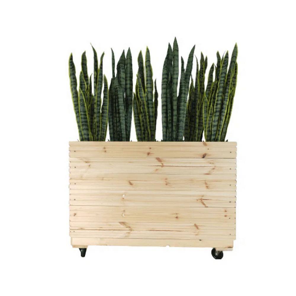 Ejoy 40 in. x 16 in. x 30 in. Solid Wood Mobile Planter Barrier (Set of 2-Pack) SolidWoodPlanter_40x30x16_2pc