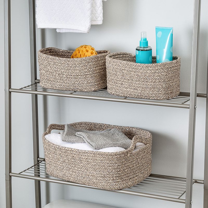 Honey-Can-Do Set of 3 Nesting Cotton Storage Baskets with Handles