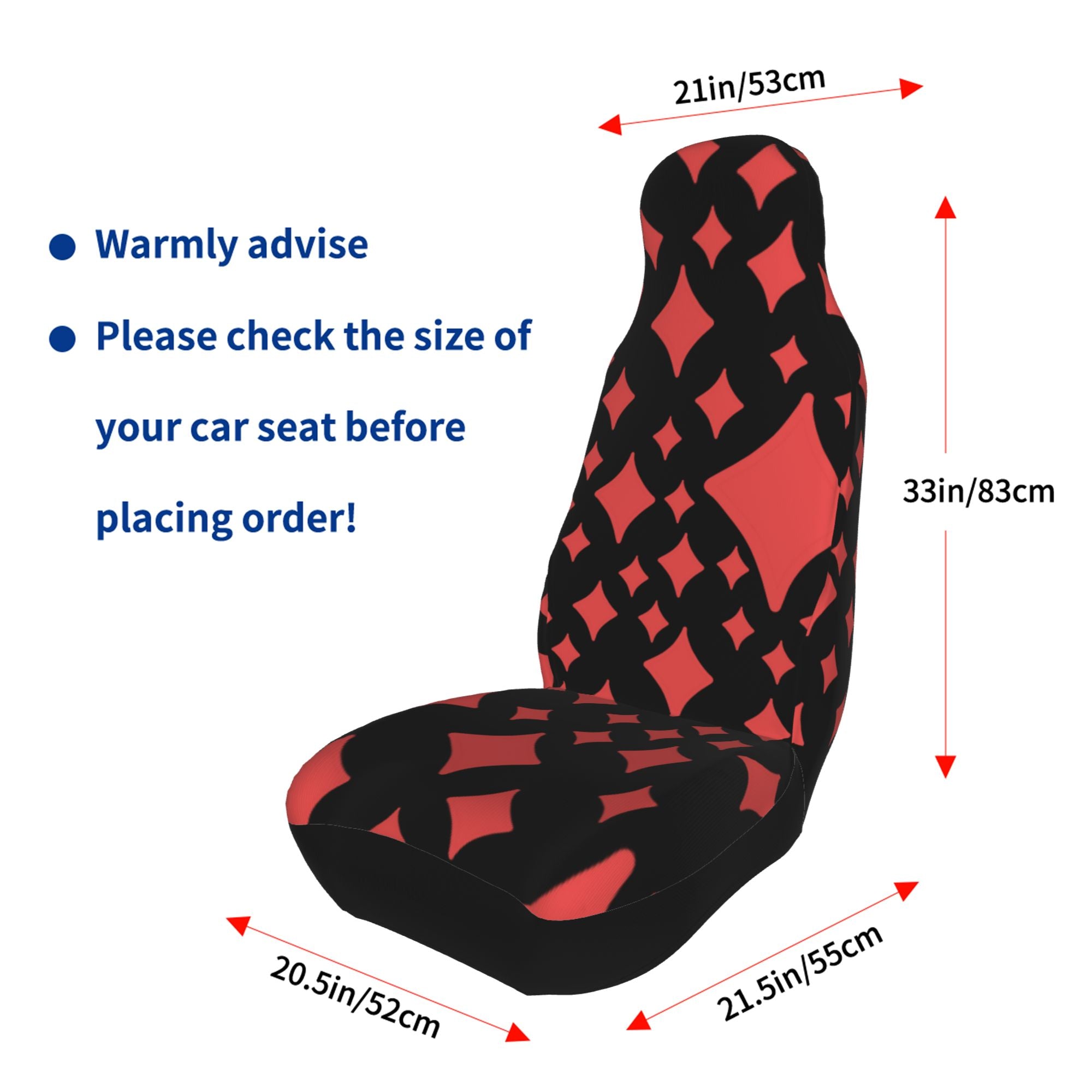 ZICANCN Car Seat Cover Poker Pink Diamonds Car Front Seat Covers Protectors ， Automotive Seat Covers for Cars Trucks Suv