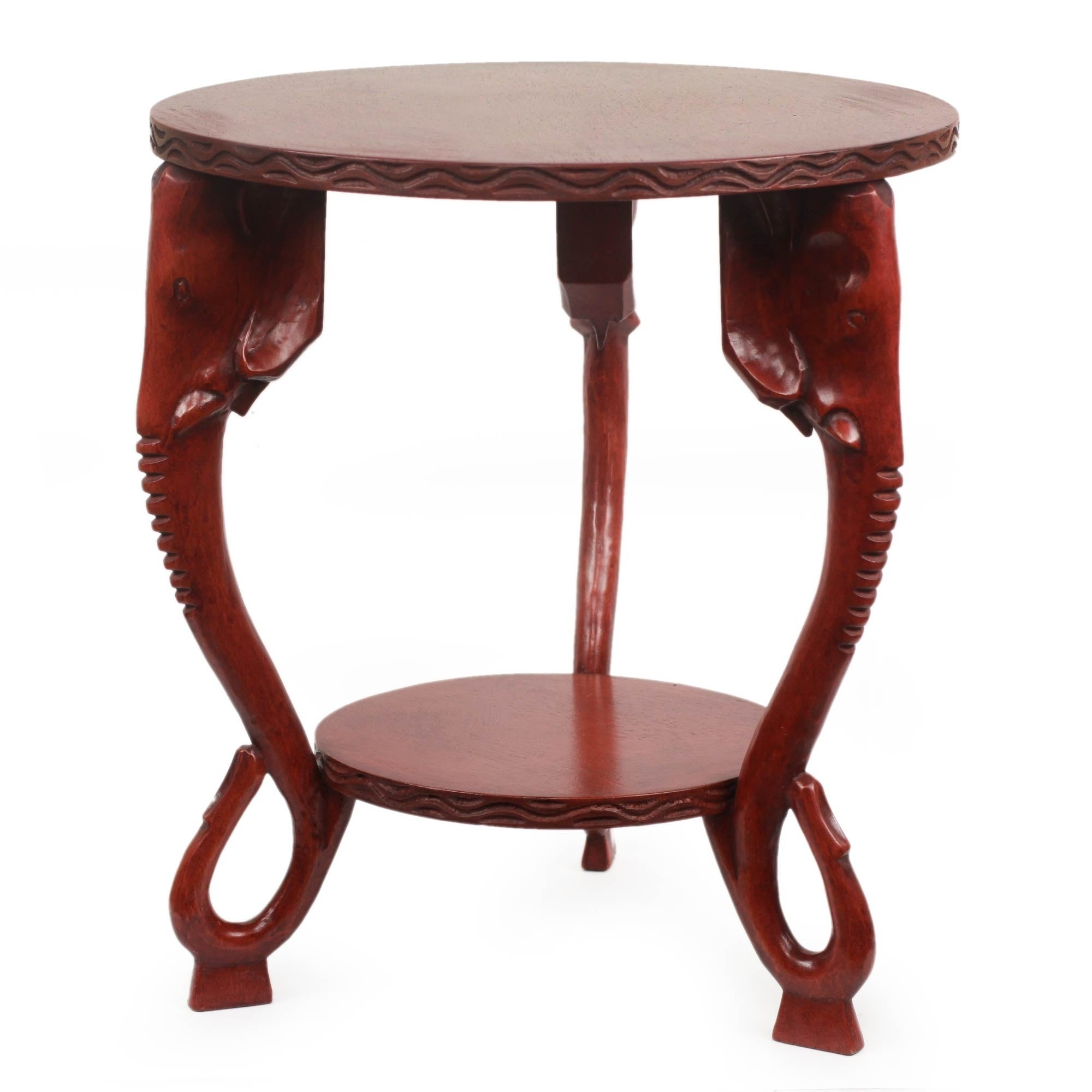 Wood 'Heroic Elephants' End Table