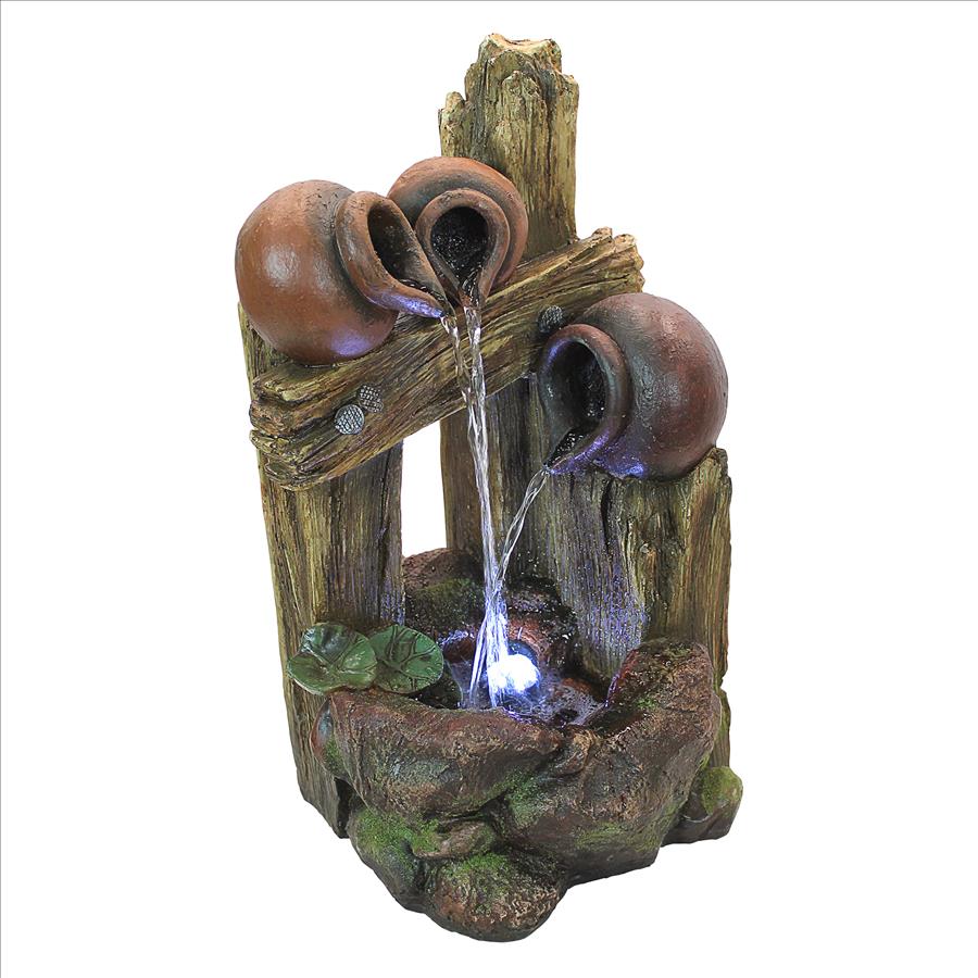 Design Toscano The Cascading Urns of Ravello Illuminated Garden Fountain