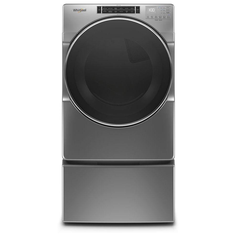 Whirlpool 7.4 cu. ft. 240-Volt Chrome Shadow Stackable Electric Dryer with Steam and Intuitive Touch Controls ENERGY STAR WED8620HC