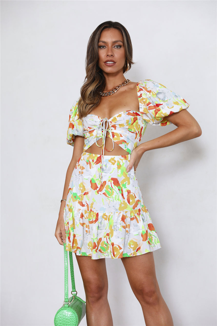 HELLO MOLLY Tropical Getaway Dress Yellow